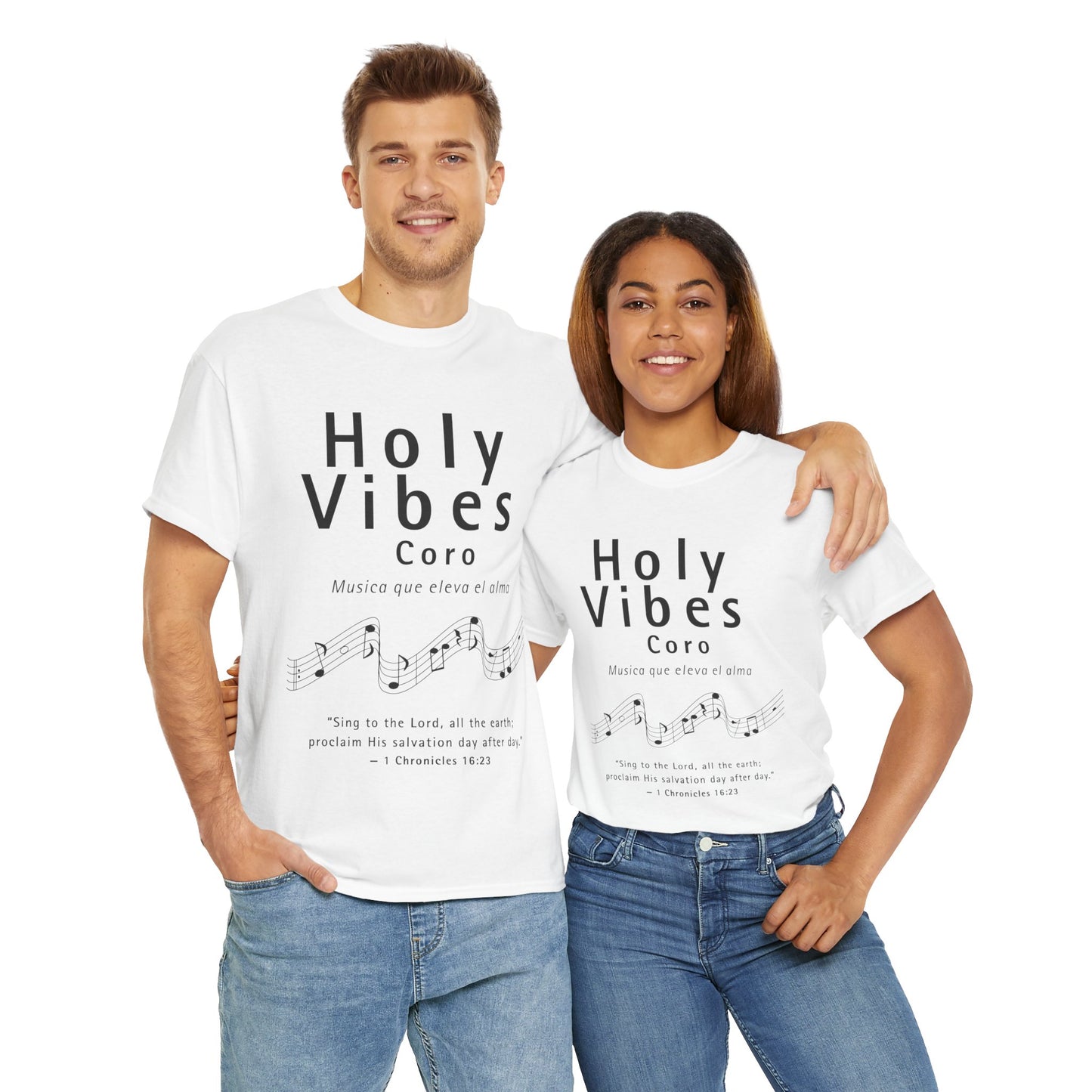 Camiseta unisex de algodón grueso Holy Vibes: camiseta musical inspiradora para la adoración
