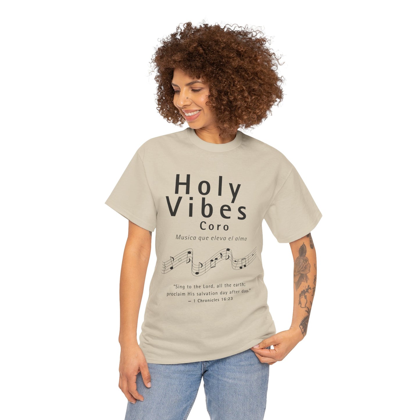 Camiseta unisex de algodón grueso Holy Vibes: camiseta musical inspiradora para la adoración