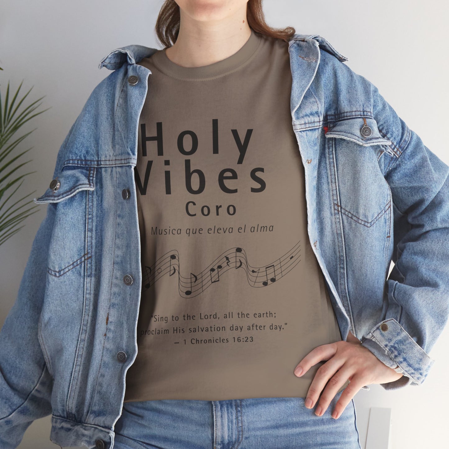 Camiseta unisex de algodón grueso Holy Vibes: camiseta musical inspiradora para la adoración