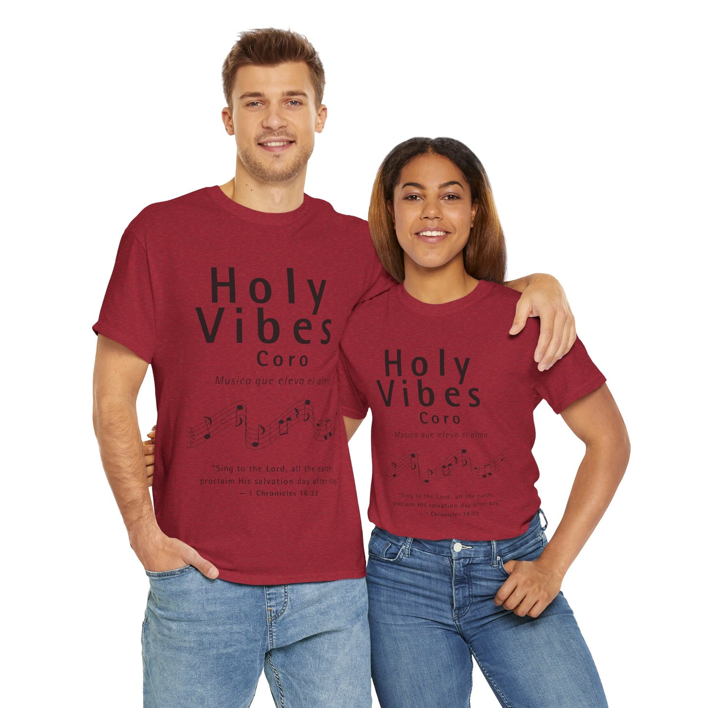 Camiseta unisex de algodón grueso Holy Vibes: camiseta musical inspiradora para la adoración