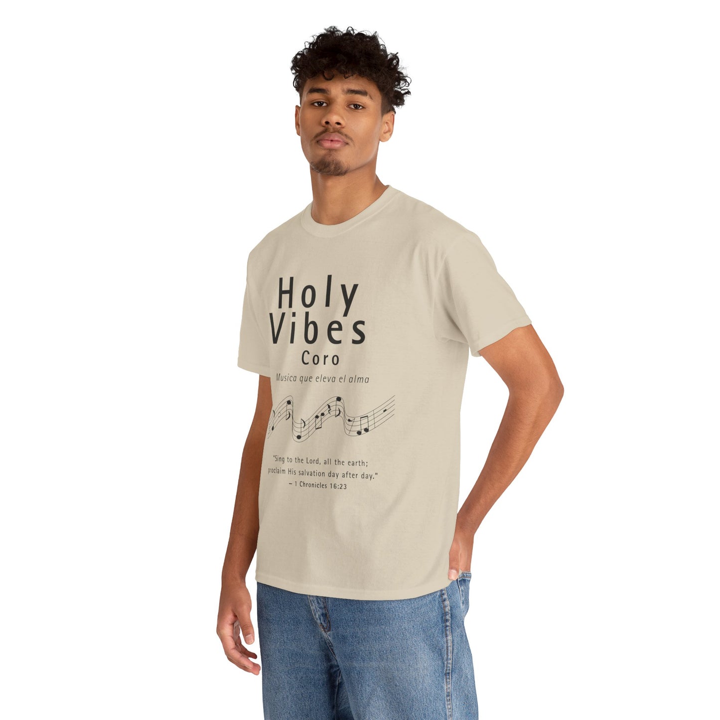 Camiseta unisex de algodón grueso Holy Vibes: camiseta musical inspiradora para la adoración