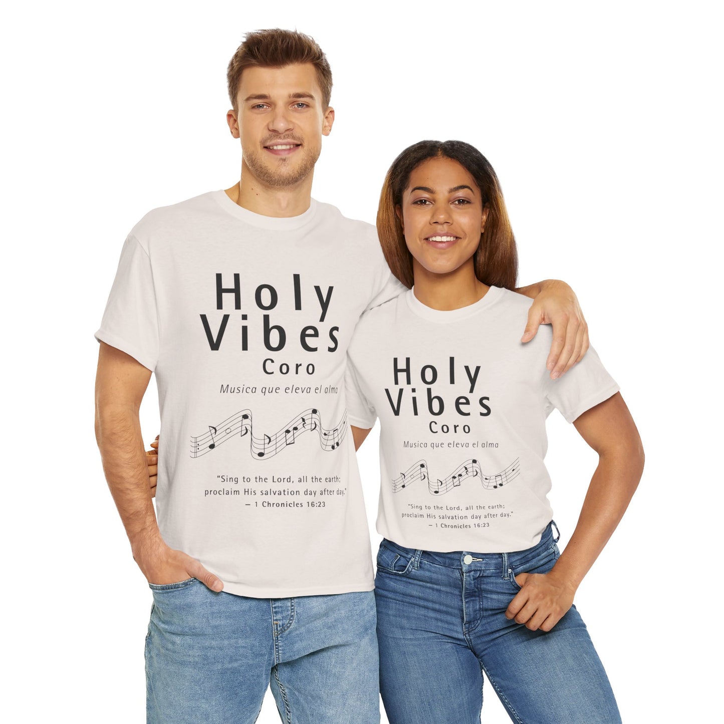 Camiseta unisex de algodón grueso Holy Vibes: camiseta musical inspiradora para la adoración