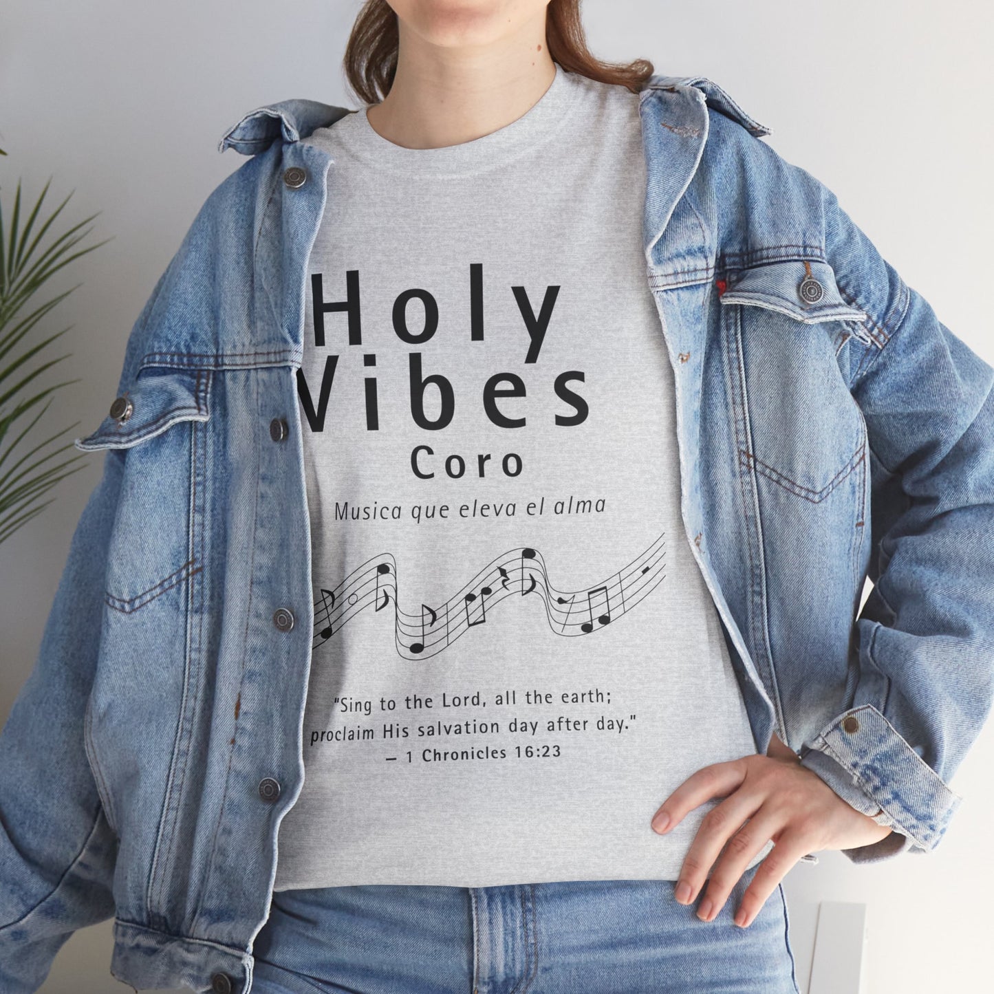 Camiseta unisex de algodón grueso Holy Vibes: camiseta musical inspiradora para la adoración
