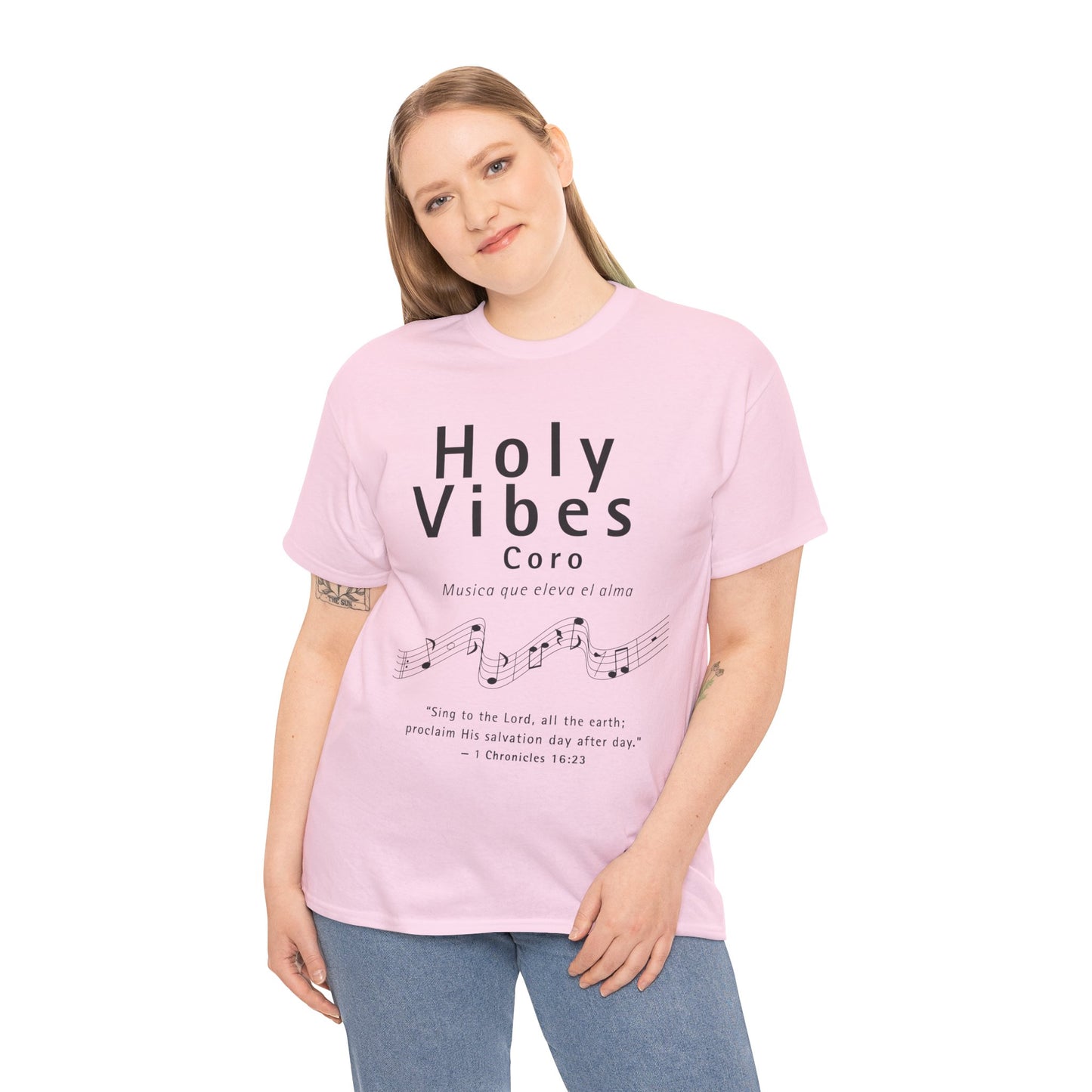 Camiseta unisex de algodón grueso Holy Vibes: camiseta musical inspiradora para la adoración
